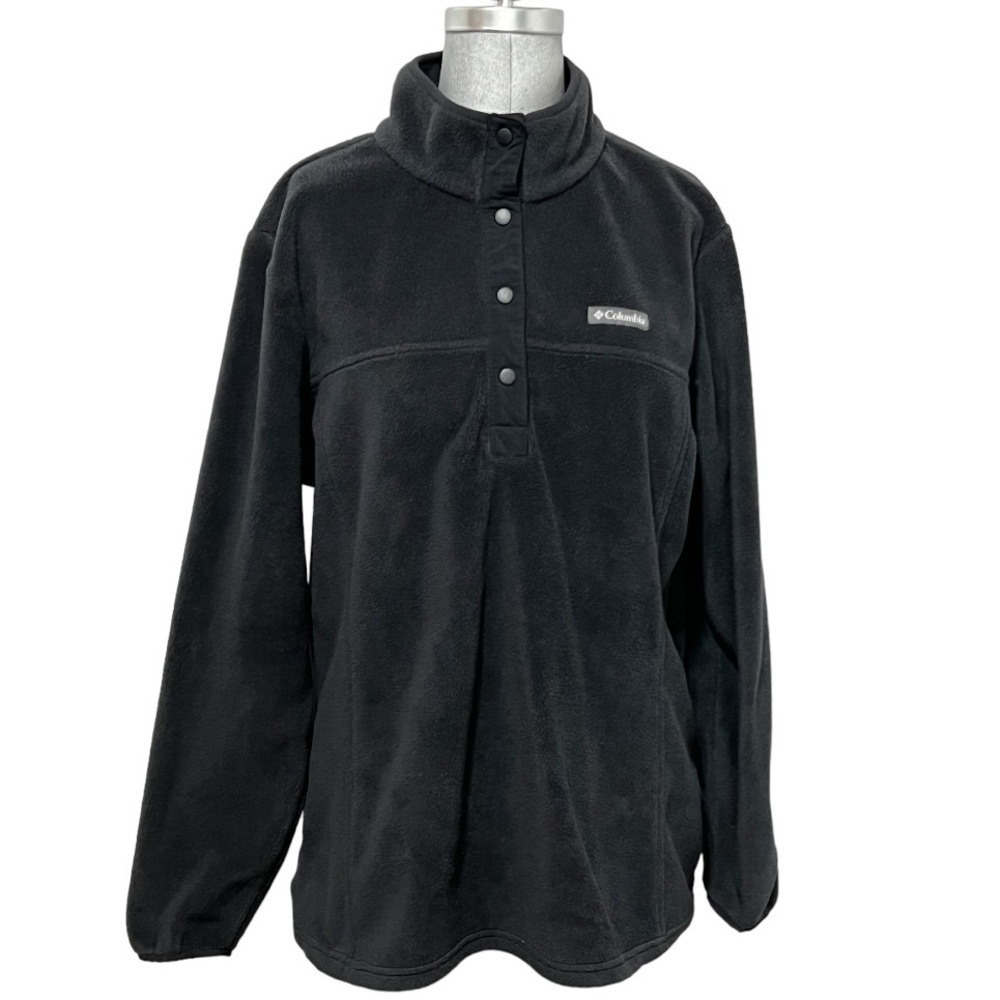 Columbia Benton Long Sleeve  1/2 Snap Black Pullover Size 1X